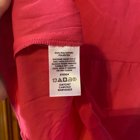 Ann Taylor Loft Peplum Blouse New Pink Lightweight Medium Buttons Summer - Picture 4 of 8